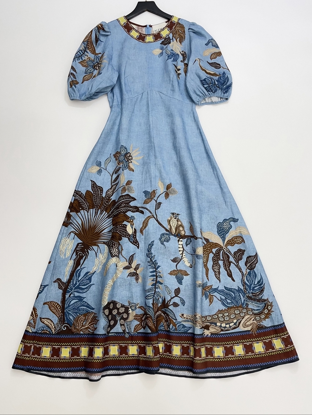 ALEMAIS Georgie Puff Sleeve Linen Midi Dress - Picture 8 of 14